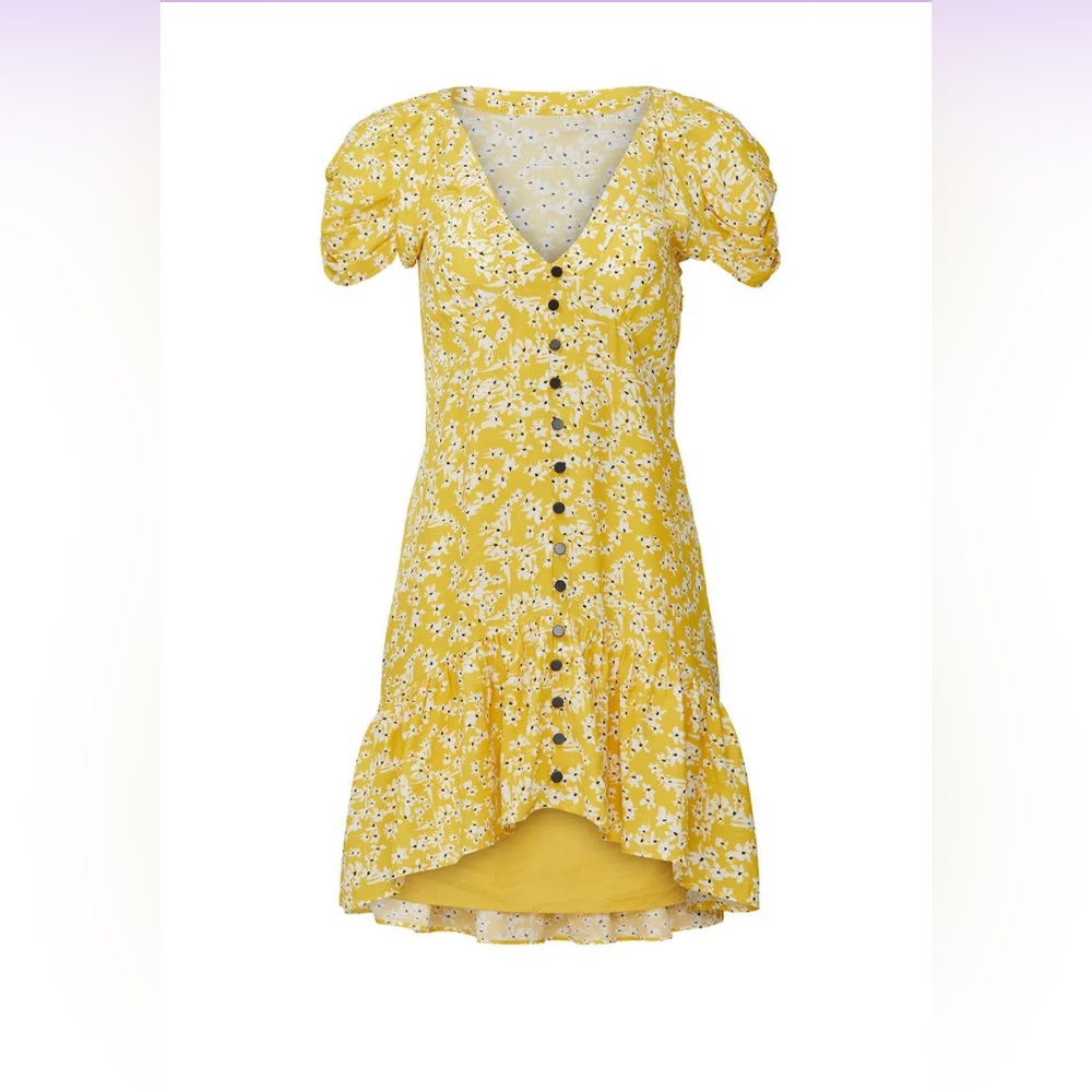 Wish Yellow Asymmetrical Ruffled Sundress - Picture 5 of 8